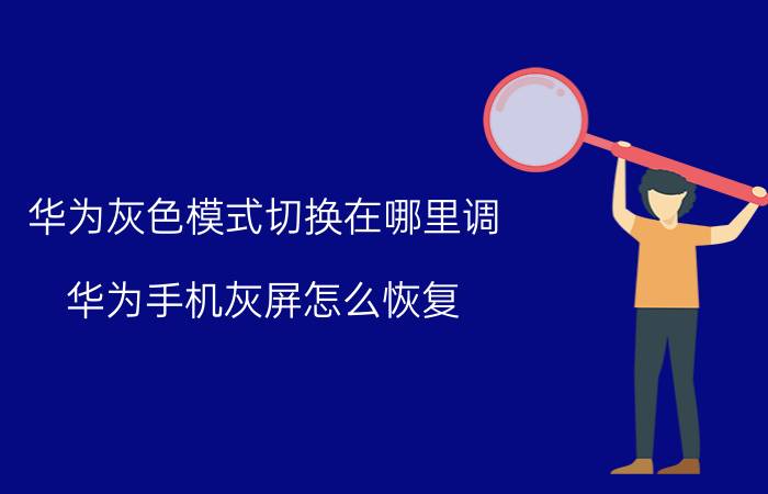 华为灰色模式切换在哪里调 华为手机灰屏怎么恢复？